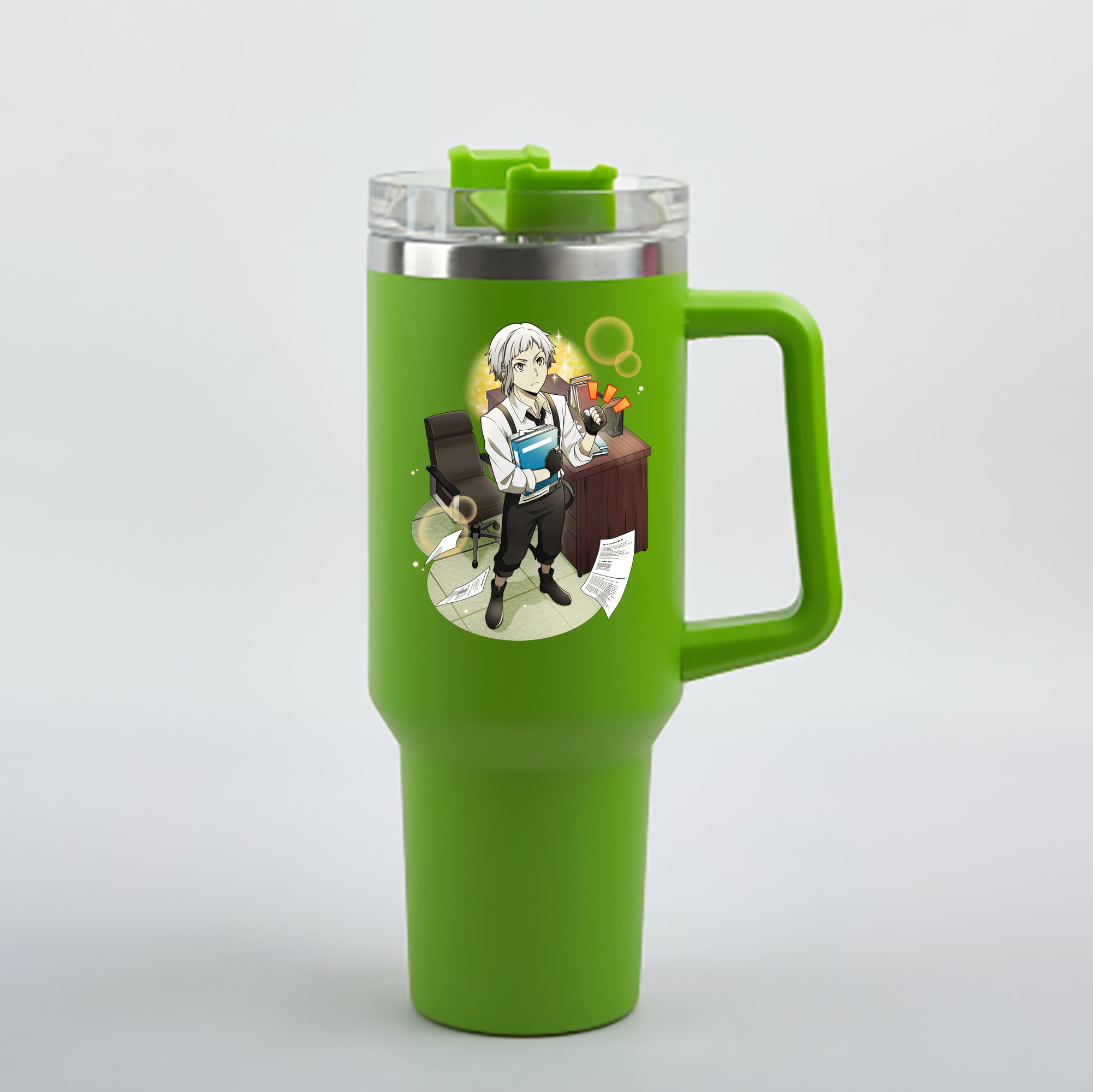 （画像用） 文豪ストレイドッグス Bungo Stray Dogs 1200mL車用タンブラー - クリスタルステッカー（プラスチックストロー付き）